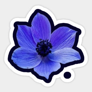 Blue Lilac Anemone Wildflower Vector Cut Out Sticker